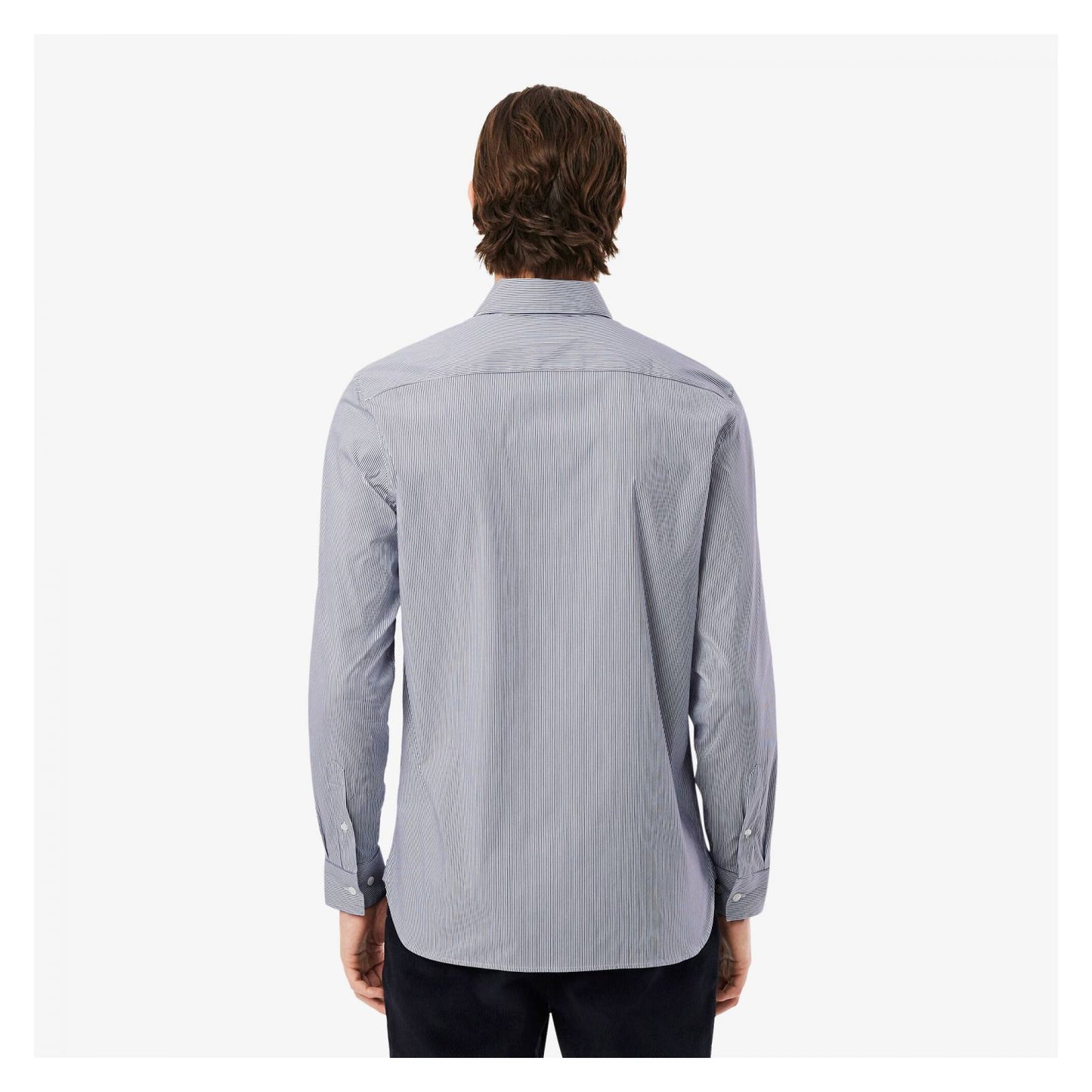 Camisa De Poplin Rayada Elastizada Slim Fit