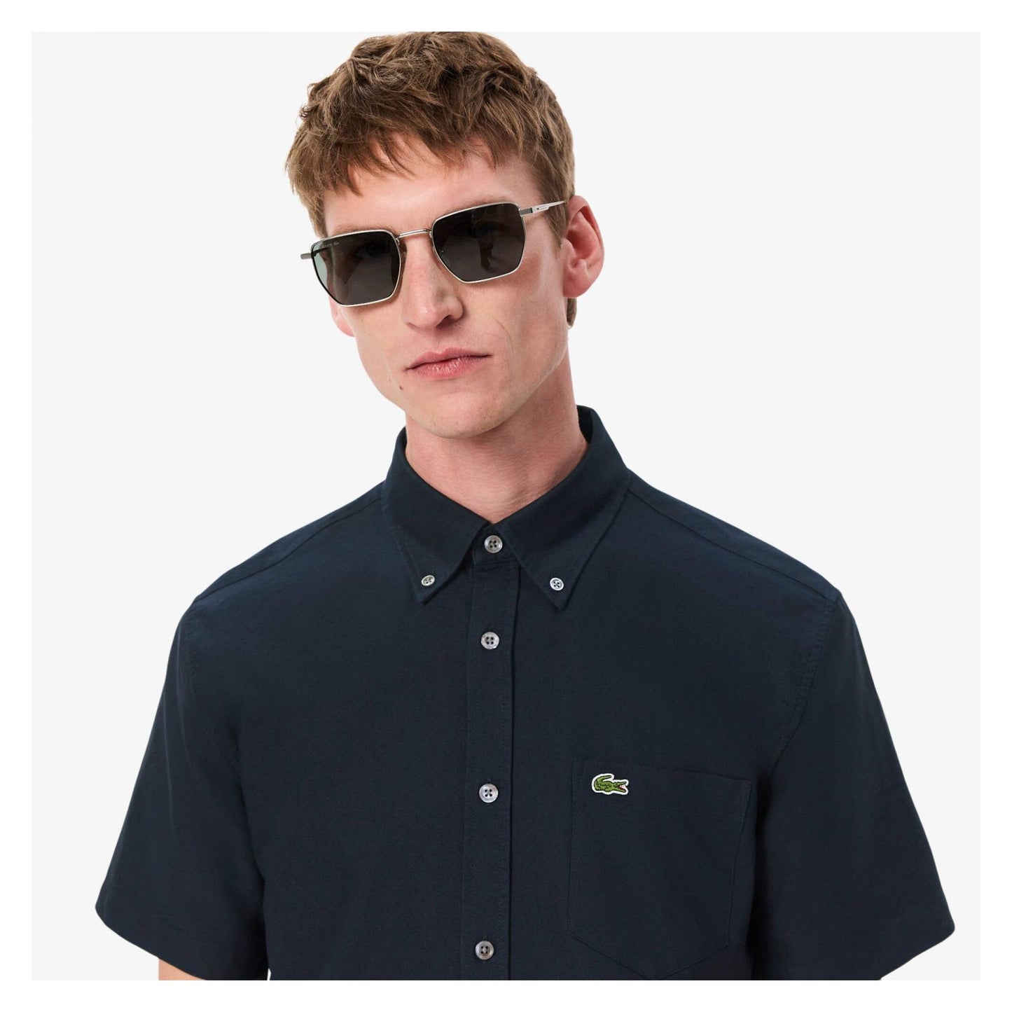 Camisa Oxford Manga Corta Fit Regular