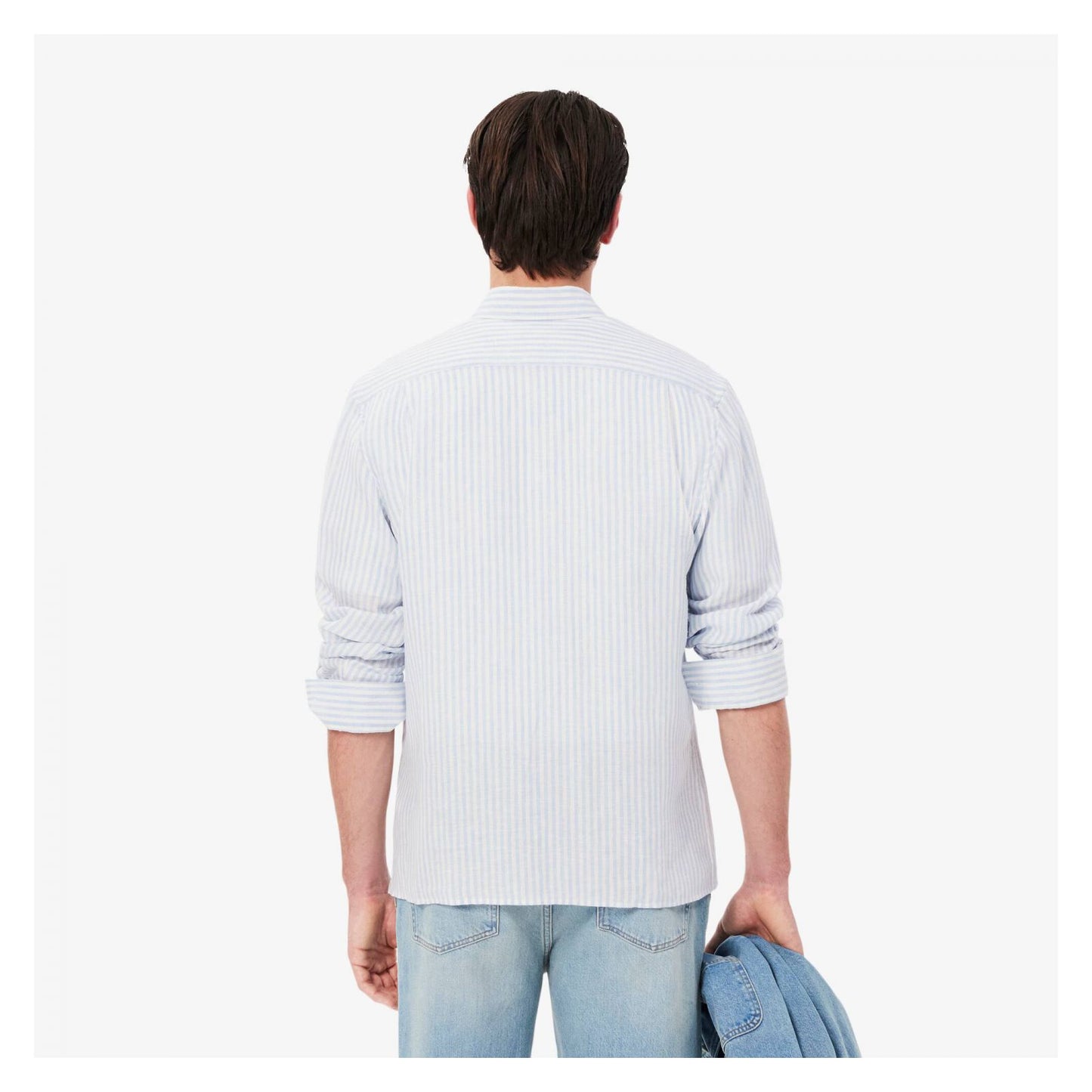 Camisa De Lino Rayada Fit Regular