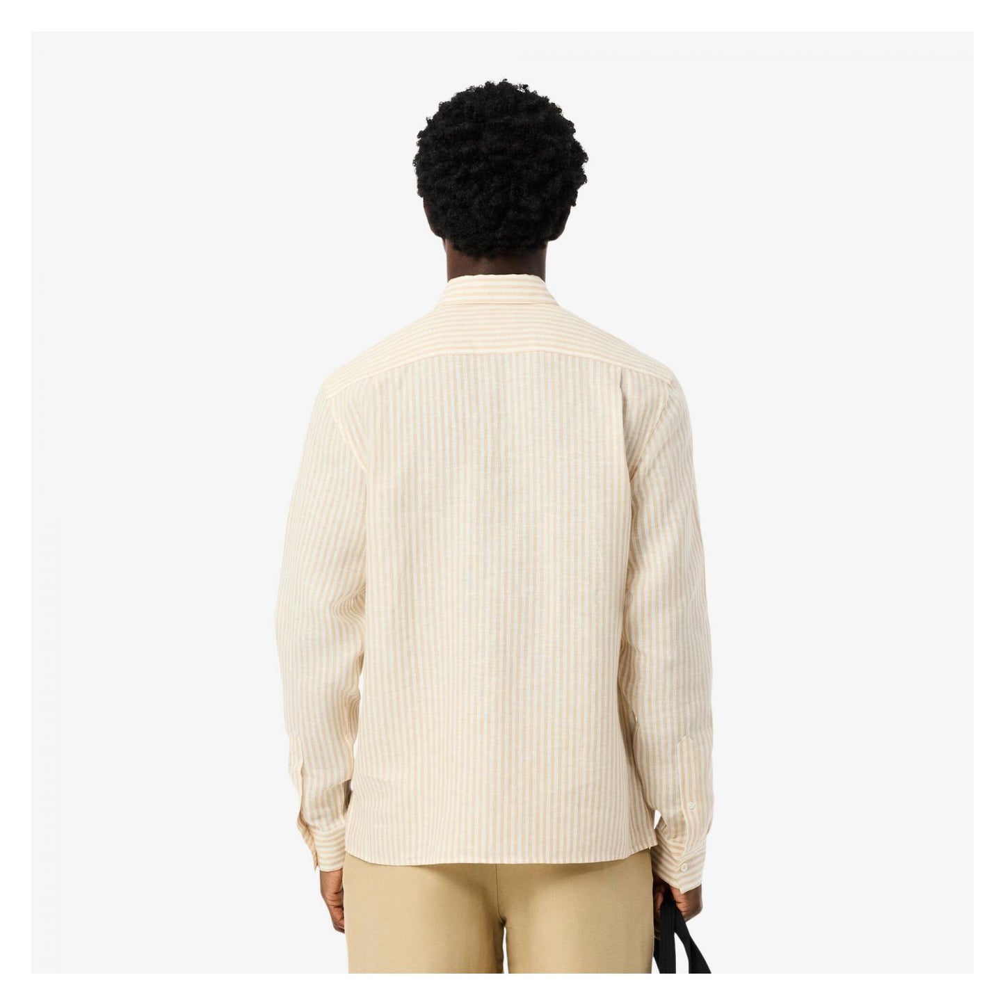 Camisa De Lino Rayada Fit Regular