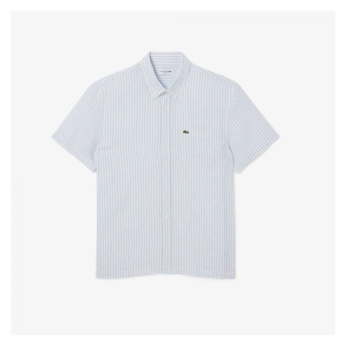 Camisa De Lino Manga Corta Fit Regular