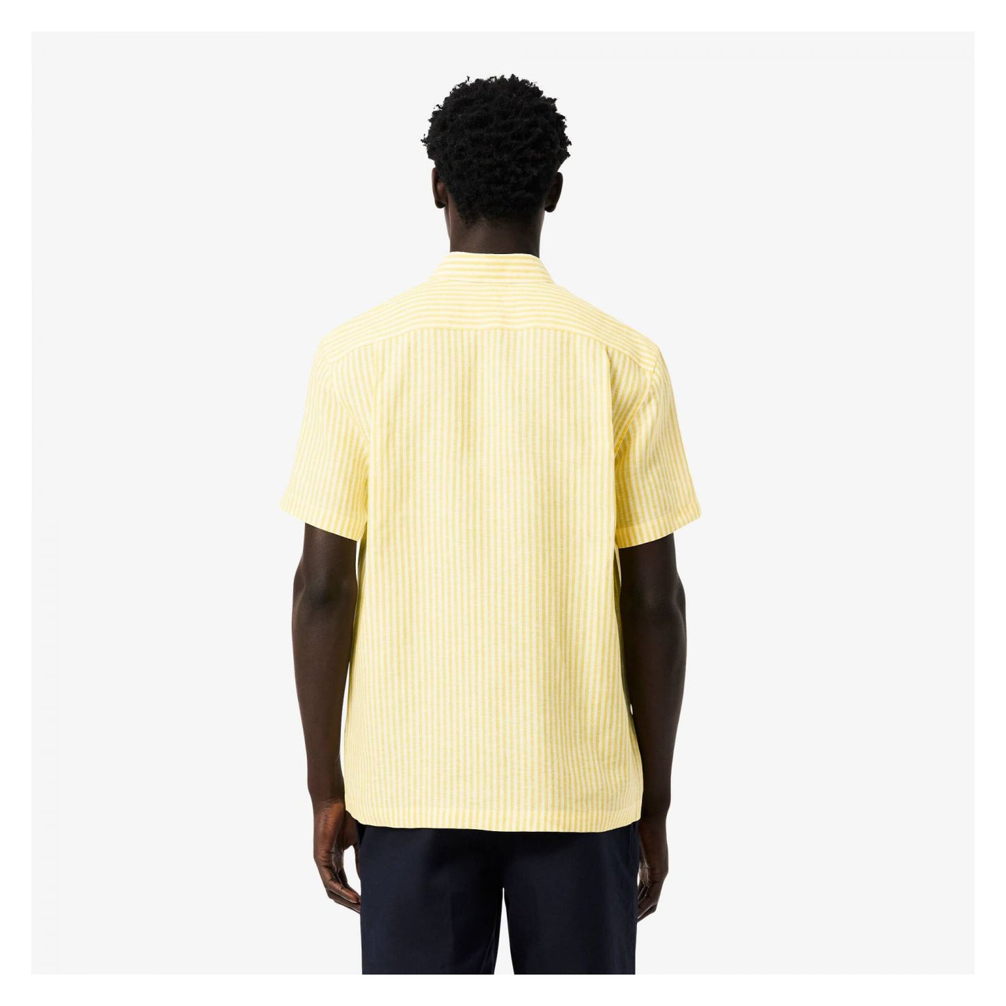 Camisa De Lino Manga Corta Fit Regular