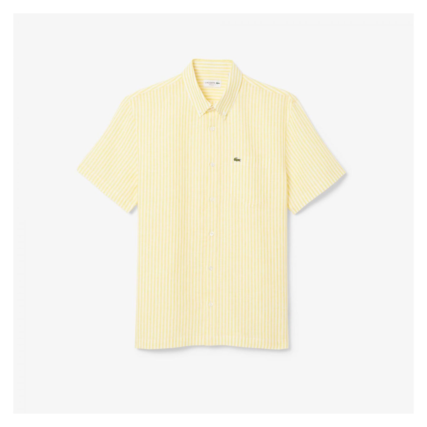 Camisa De Lino Manga Corta Fit Regular