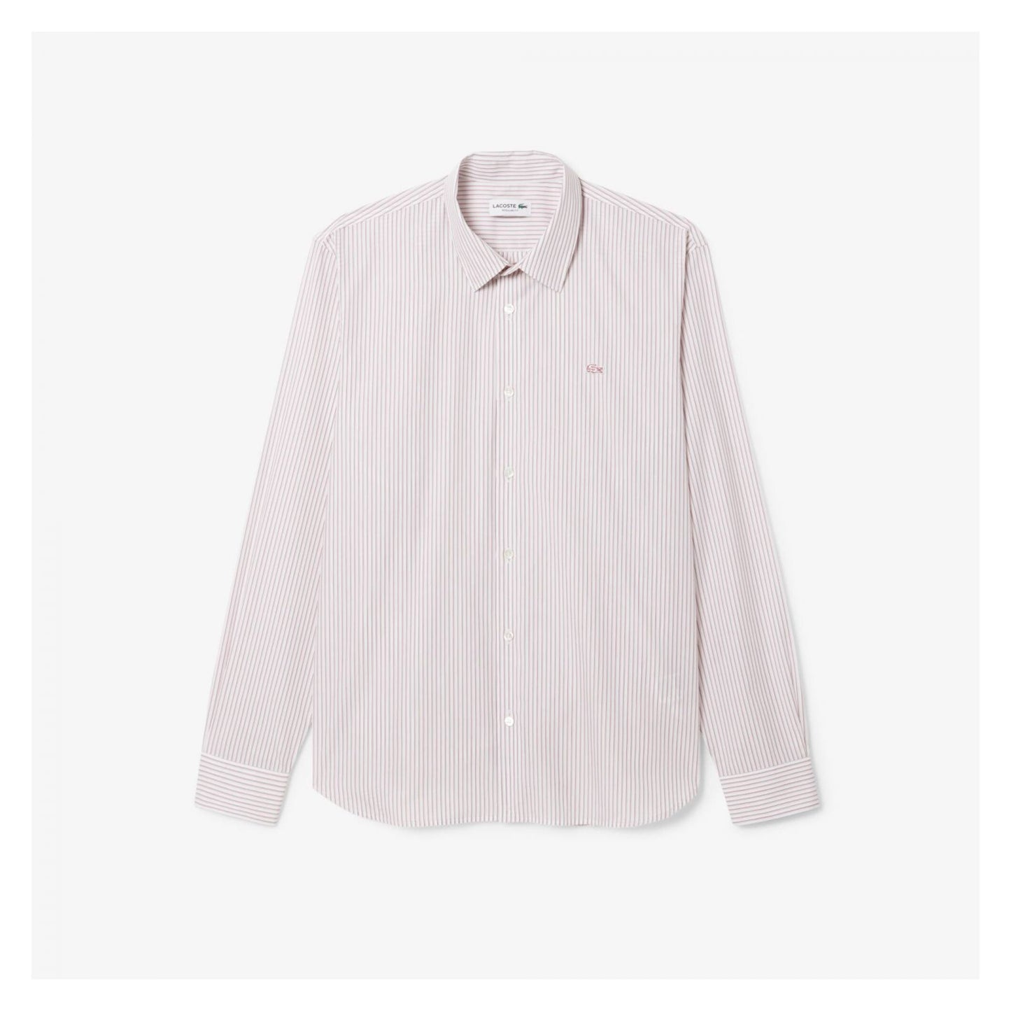 Camisa De Popelin A Rayas De Corte Regular