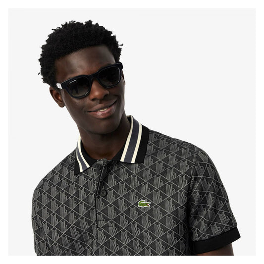 Polo Con Monograma En Jacquard Fit Clásico
