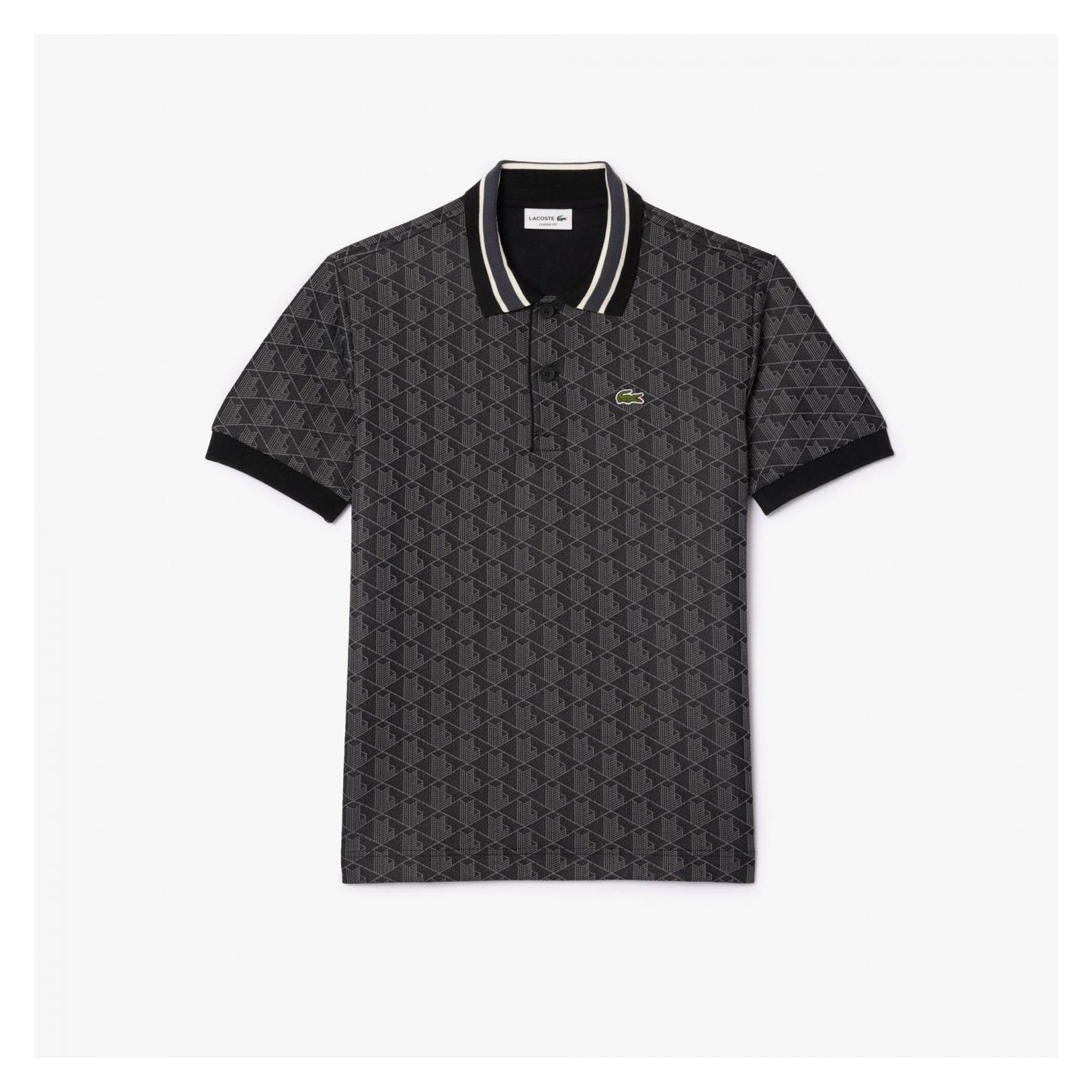 Polo Con Monograma En Jacquard Fit Clásico