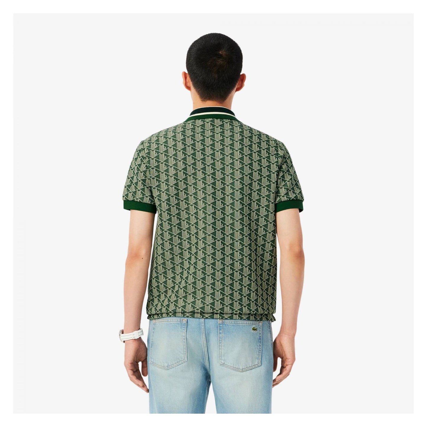 Polo Con Monograma En Jacquard Fit Clásico