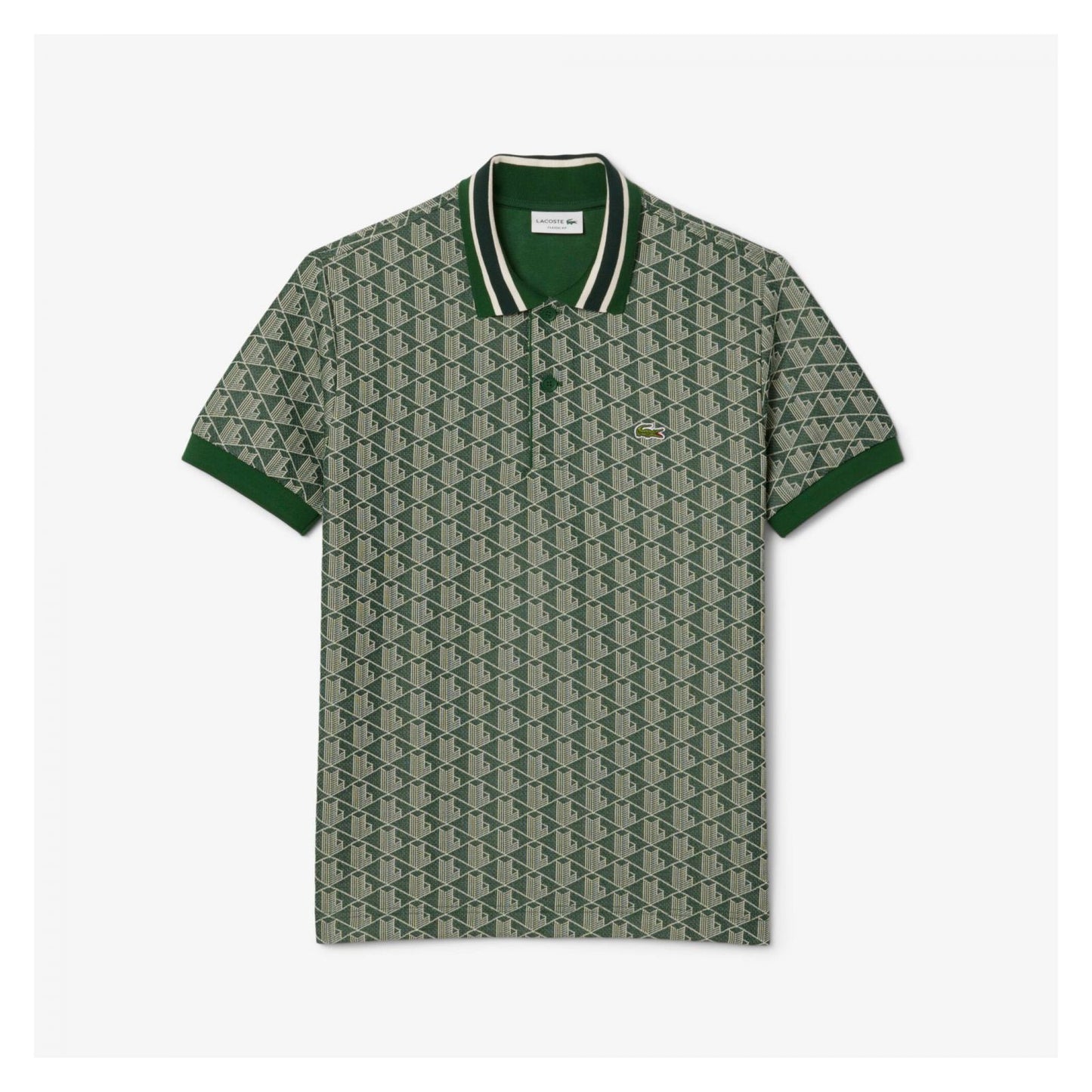 Polo Con Monograma En Jacquard Fit Clásico