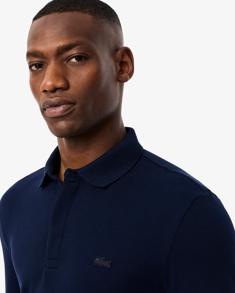 Polo Paris De Piqué Elástico De Corte Regular Manga Larga