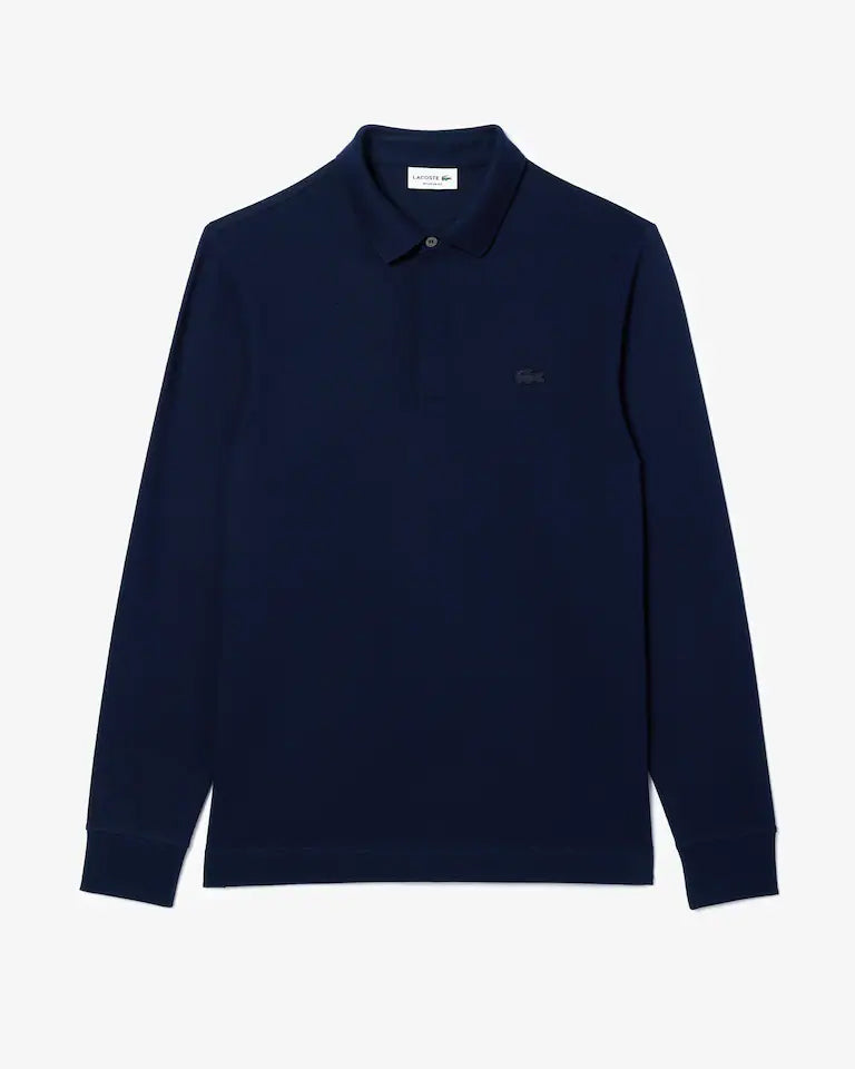 Polo Paris De Piqué Elástico De Corte Regular Manga Larga