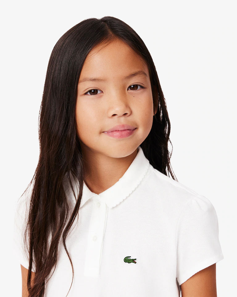 Polo Mini Piqué Con Cuello Ondulado