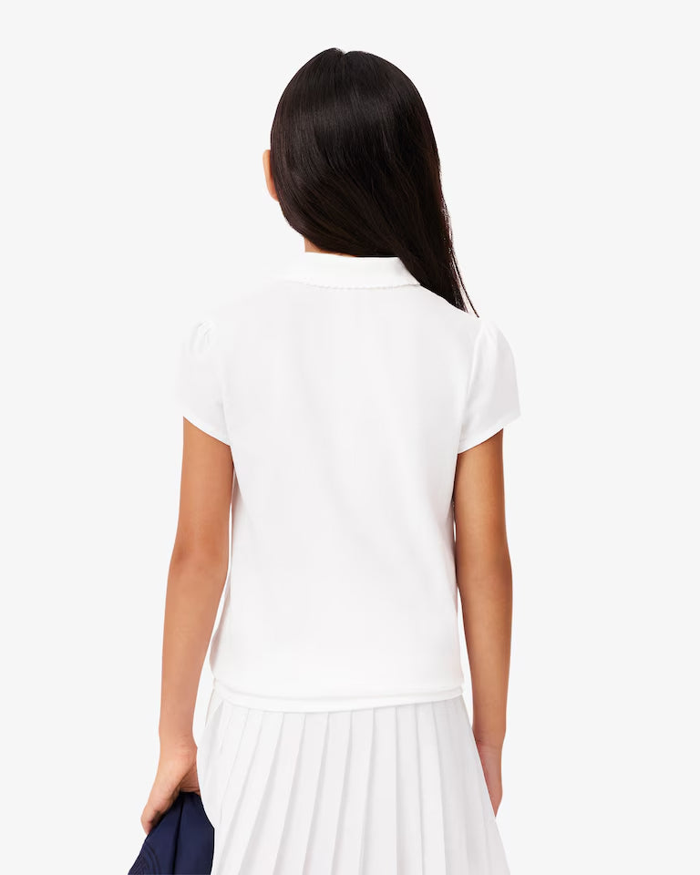 Polo Mini Piqué Con Cuello Ondulado