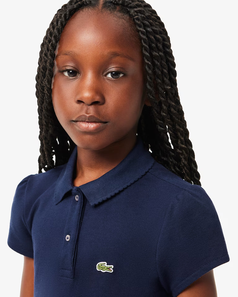 Polo Mini Piqué Con Cuello Ondulado