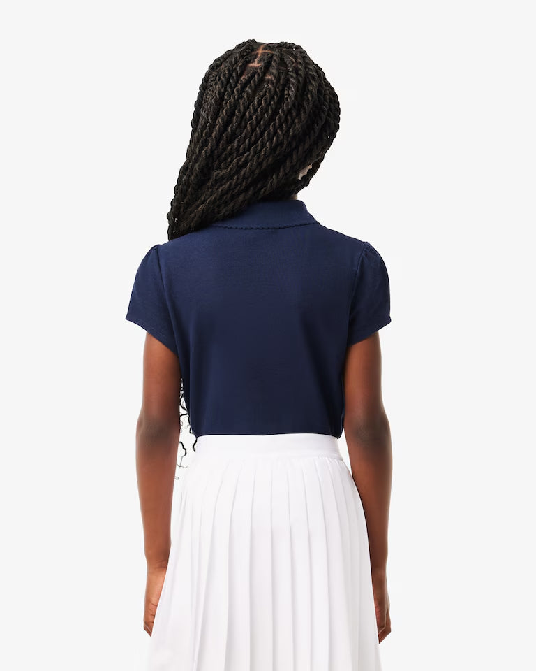 Polo Mini Piqué Con Cuello Ondulado