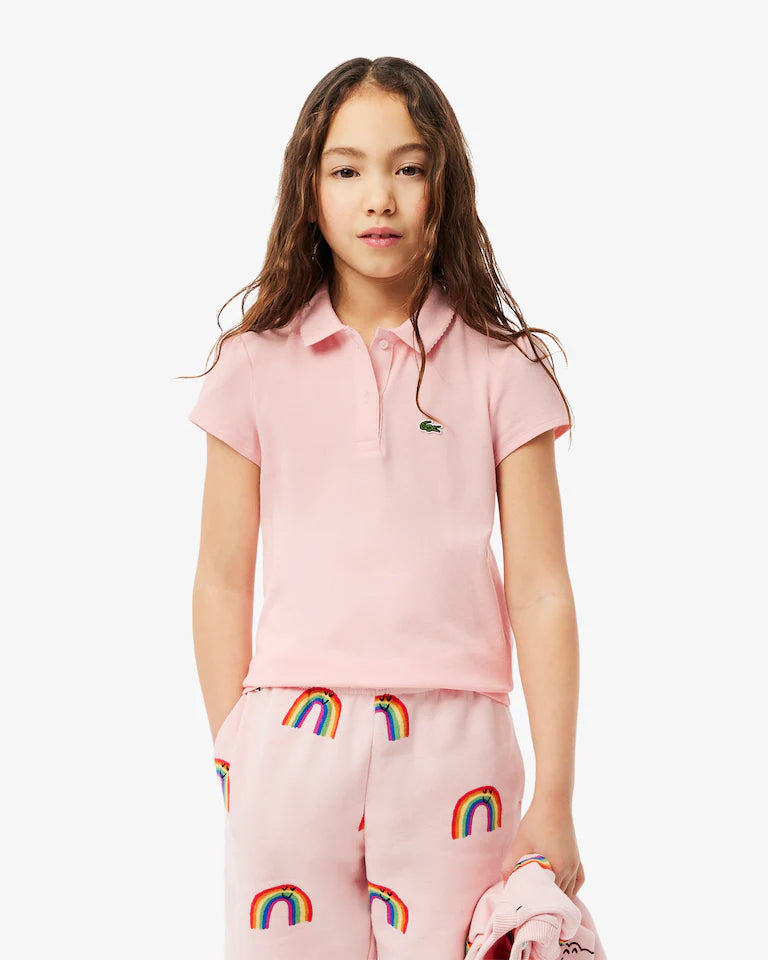 Polo Mini Piqué Con Cuello Ondulado