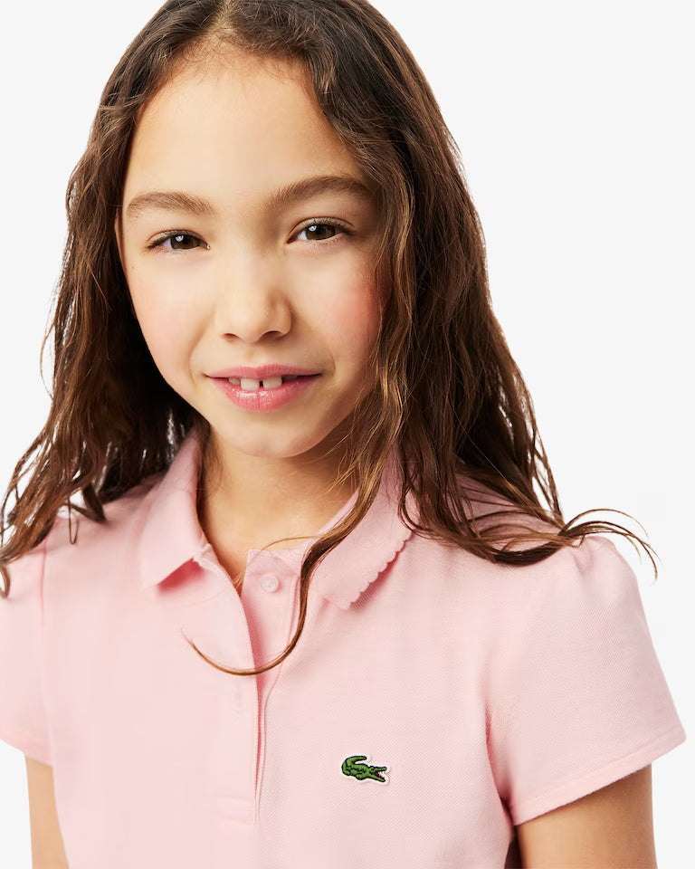 Polo Mini Piqué Con Cuello Ondulado