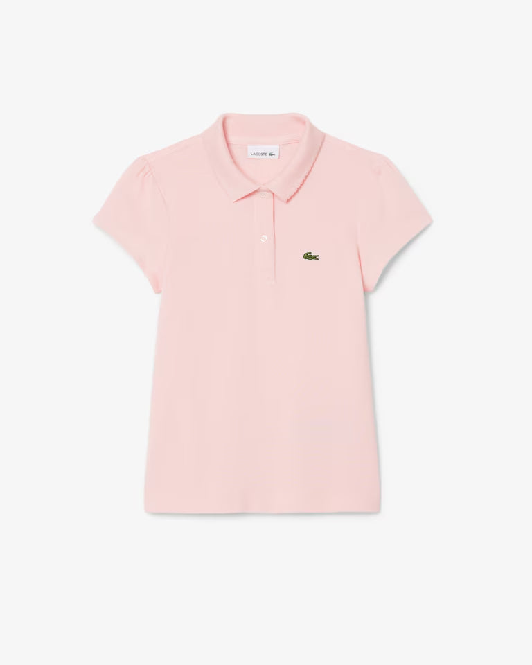 Polo Mini Piqué Con Cuello Ondulado