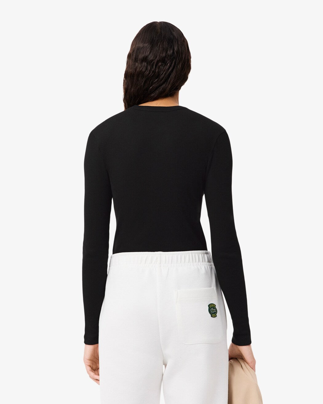 Camiseta De Algodón Acanalada Al Cuerpo