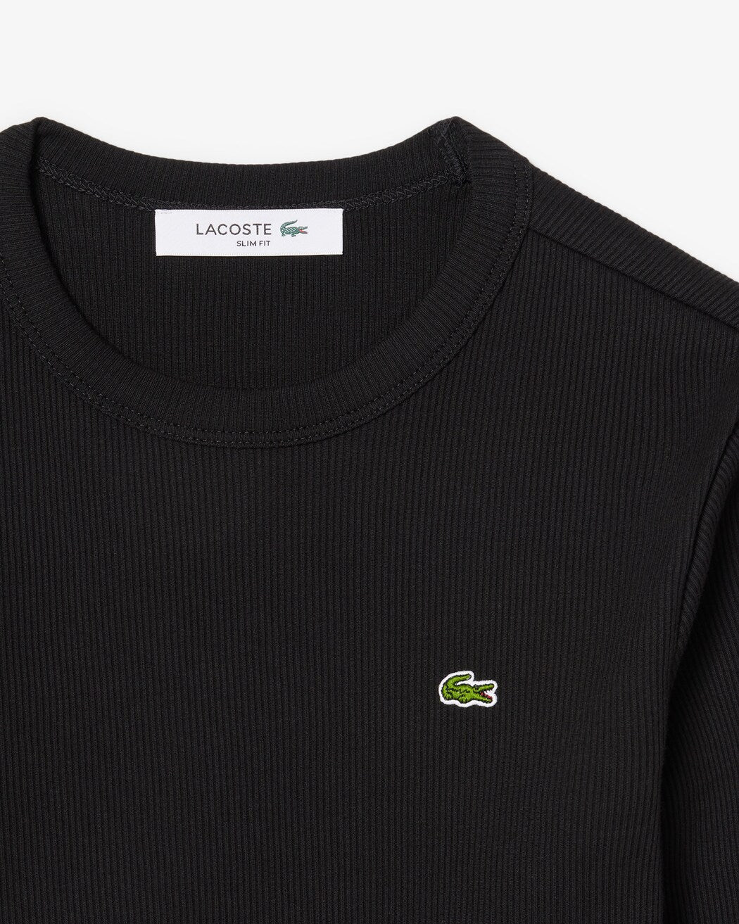 Camiseta De Algodón Acanalada Al Cuerpo
