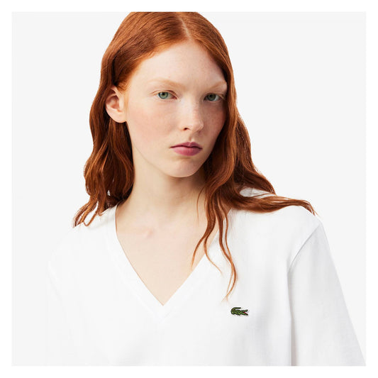 Camiseta De Algodón Suave Cuello En V Fit Relax