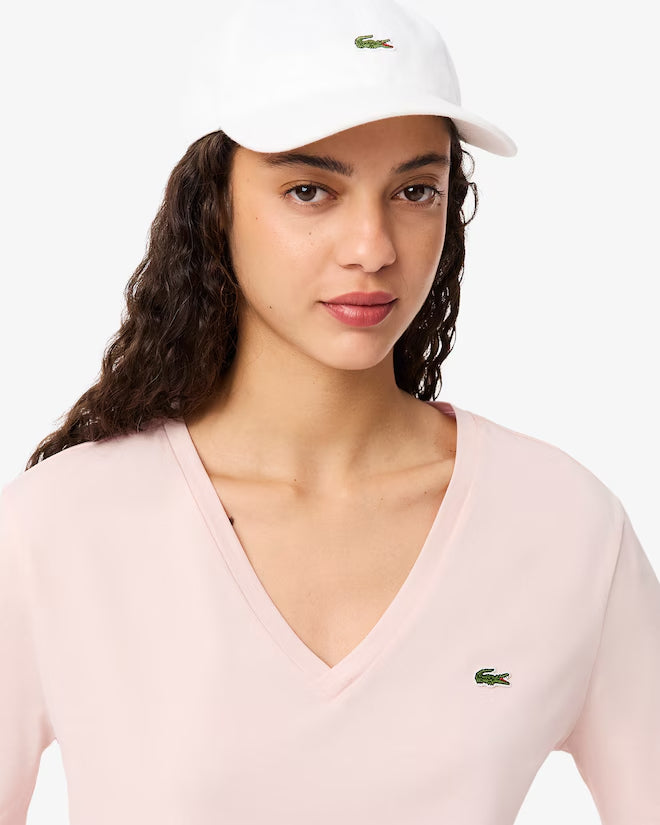 Camiseta De Algodón Suave Cuello En V Fit Relax