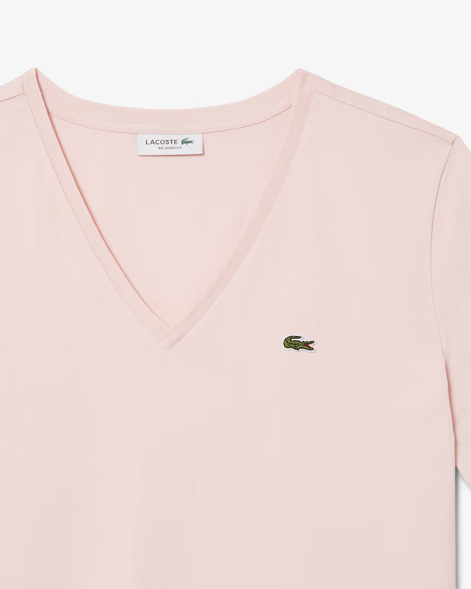 Camiseta De Algodón Suave Cuello En V Fit Relax