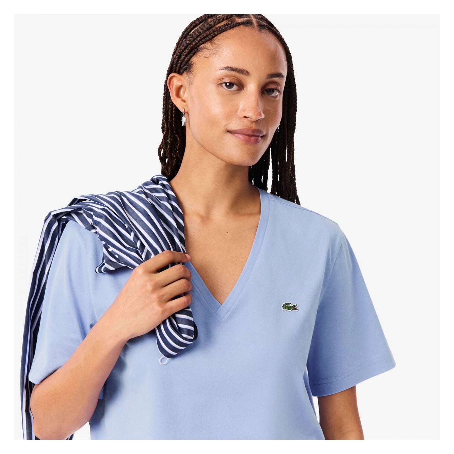 Camiseta De Algodón Suave Cuello En V Fit Relax