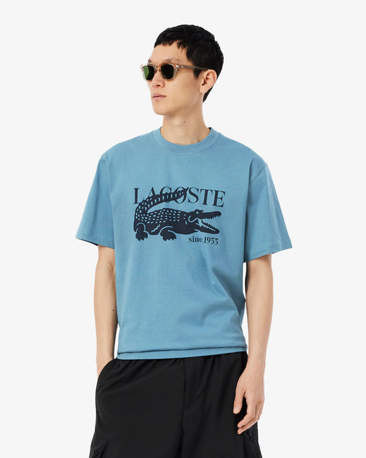 Camiseta De Algodón De Fit Clásico Con Estampado