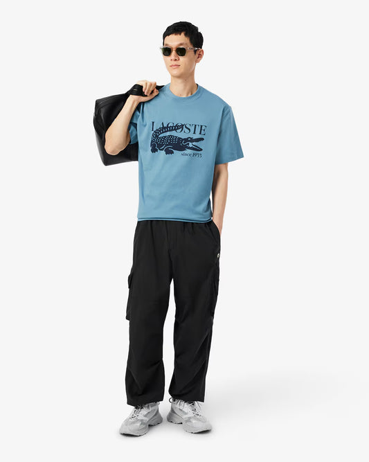 Camiseta De Algodón De Fit Clásico Con Estampado