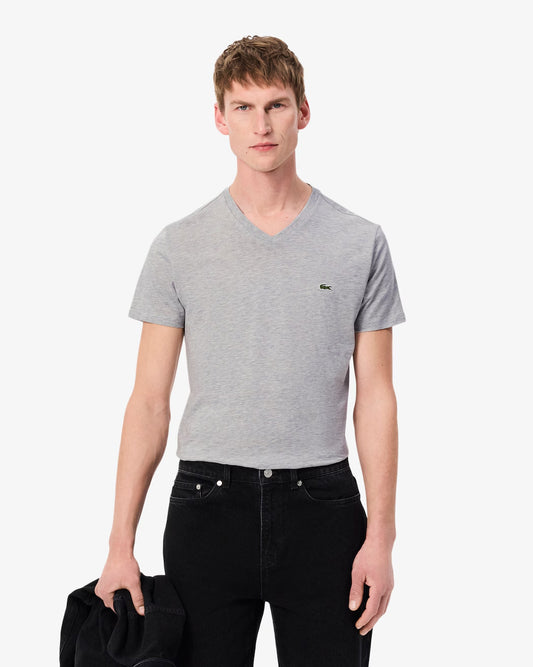 Camiseta De Algodón Pima Con Cuello En V