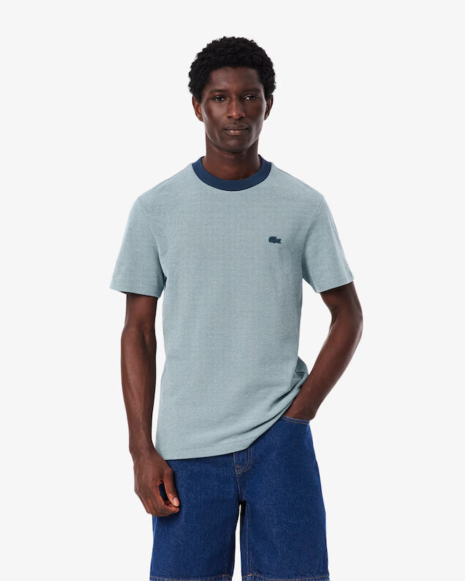 Camiseta De Cuello En Contraste De Piqué De Caviar