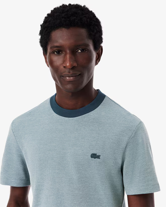 Camiseta De Cuello En Contraste De Piqué De Caviar