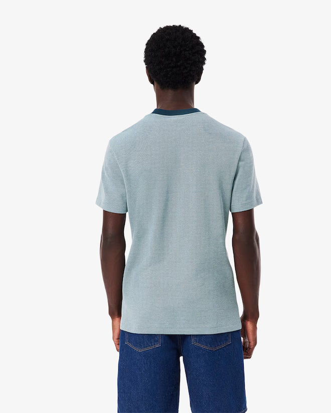 Camiseta De Cuello En Contraste De Piqué De Caviar