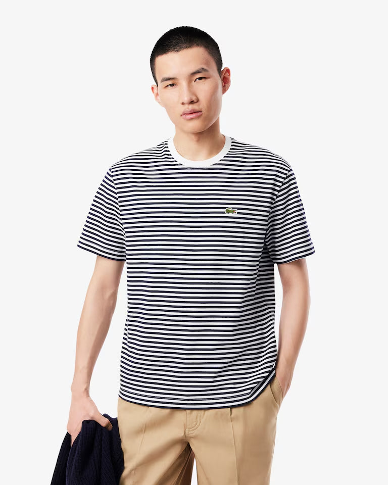 Camiseta De Algodón Grueso Con Rayas