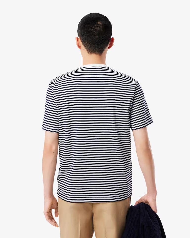 Camiseta De Algodón Grueso Con Rayas